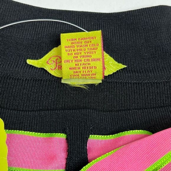 Prima Bella black ribbon tie 3/4 sleeve sweater size S - Picture 11 of 12